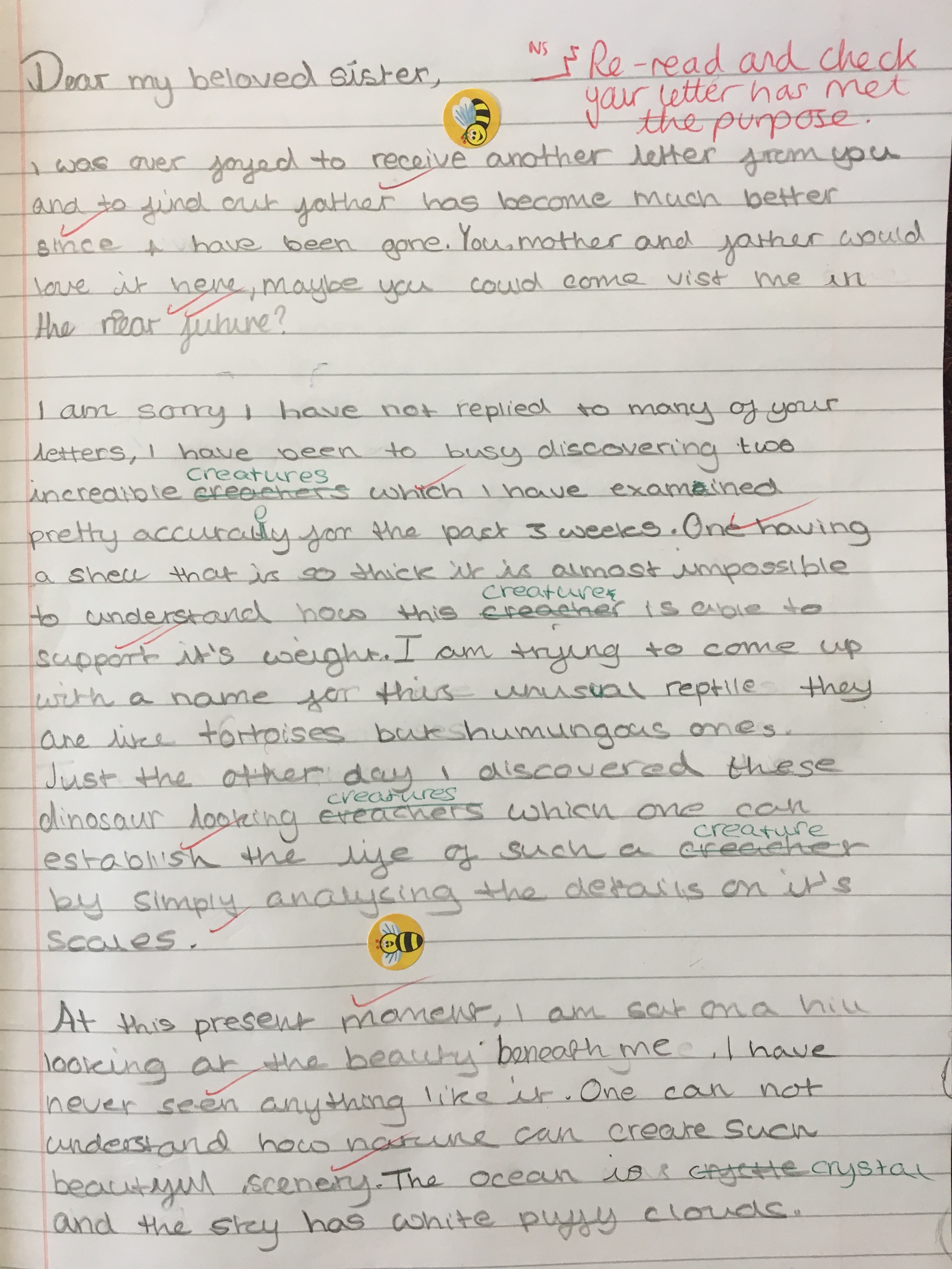 Y6 Phoebe Darwin letter